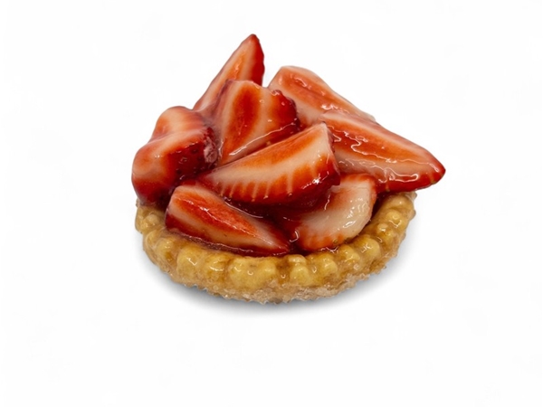 Aardbeien gebakje op korst